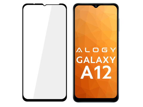 Alogy Glass Full Glue case friendly for Samsung Galaxy A12 2020/2021 Black