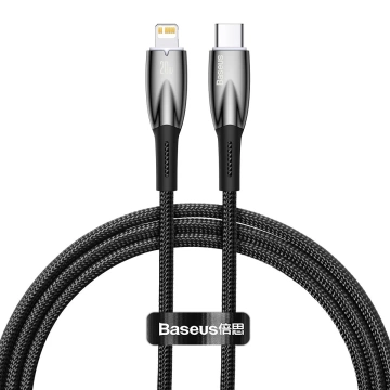 Baseus Glimmer Series rychlonabíjecí kabel USB-C - Lightning 480Mb/s PD 20W 1m černý