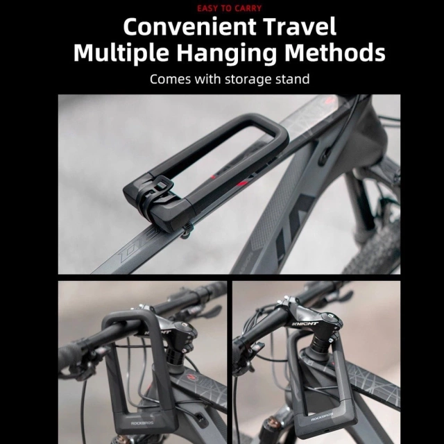 Zámok na bicykel Rockbros RKS626 U-lock - čierny