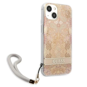 Guess GUHCP13SHFLSD iPhone 13 mini 5,4" złoty/золотий твердий чохол Flower Strap