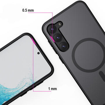Gebaut mit Telefon MagMat Case auf MagSafe auf Samsung Galaxy S23 Mattschwarz