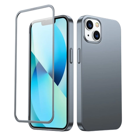 Joyroom 360 Full Case Cover for iPhone 13 Back and Front Case Tempered Glass Gray (JR-BP927 tarnish)