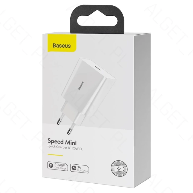 BASEUS Mini USB-C PD nabíječka 20W černá