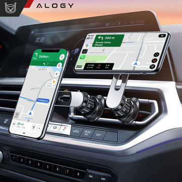 Držiak do auta MagSafe pre iPhone 14 13 12 na mriežku Alogy Airvent držiak do auta Čierny