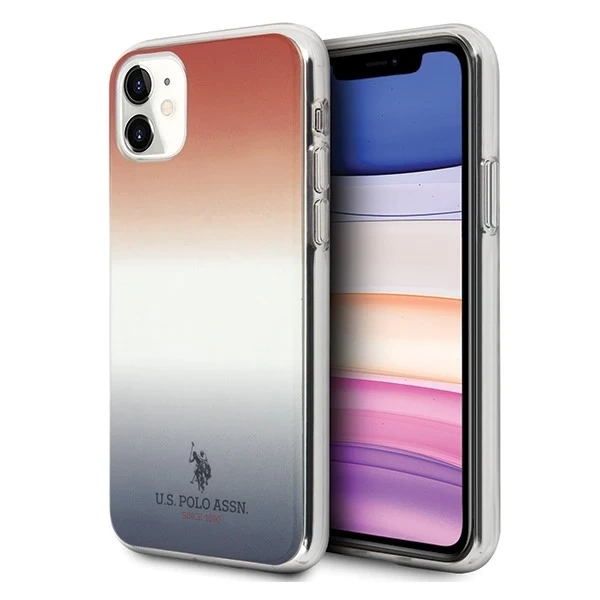 US Polo Gradient Pattern Collection iPhone 11 phone case red-blue/blue