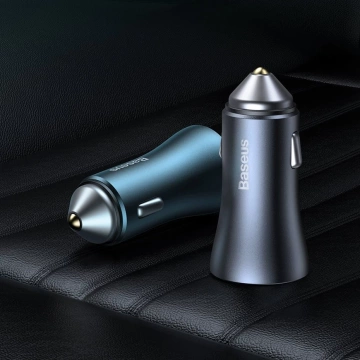 Baseus Golden Contactor Pro fast car charger 2x USB 40 W Quick Charge SCP FCP AFC USB cable - USB Type C gray (TZCCJD-A0G)