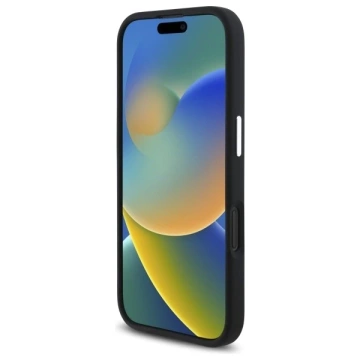 Mercedes-Hülle für iPhone 16 6,1 Zoll, schwarzes MagSafe-Hardcase-Silikon, blau gestreift