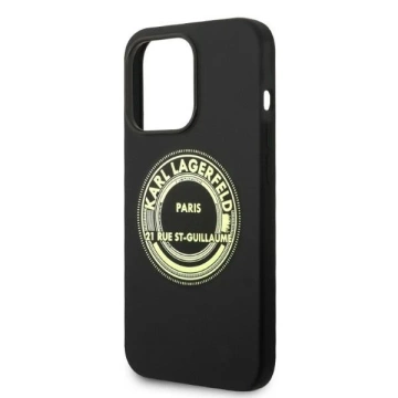 Handyschutzhülle Karl Lagerfeld KLHCP14LSRSGRCK für Apple iPhone 14 Pro 6.1" Hardcase schwarz/schwarz Silikon RSG