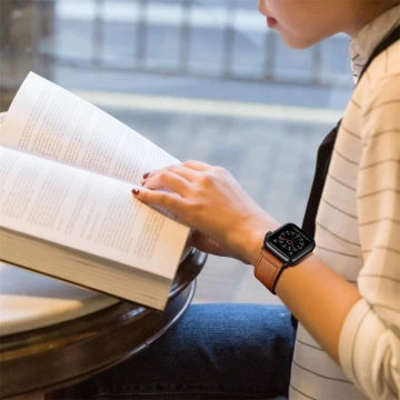 Tech-protect leatherfit apple watch 4 / 5 / 6 / 7 / 8 / se / ultra (42 / 44 / 45 / 49 мм) коричневий