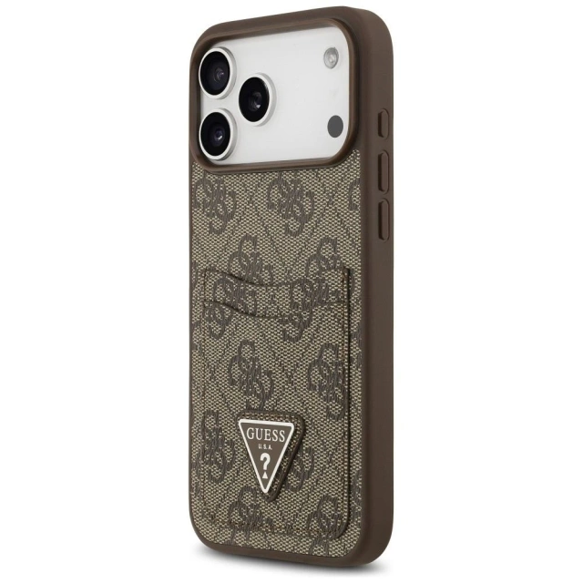 Etui Guess do iPhone 17 Pro Max 4G Double Card Triangle Gold
