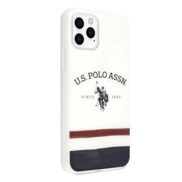 Pouzdro na telefon US Polo USHCN65PCSTRB pro Apple iPhone 11 Pro Max bílá/bílá Tricolor Pattern Collection