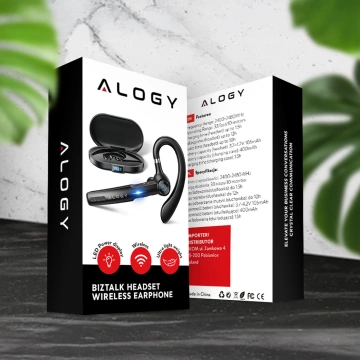 Wireless headset for Bluetooth 4.0 calls car headset with display V8 Black