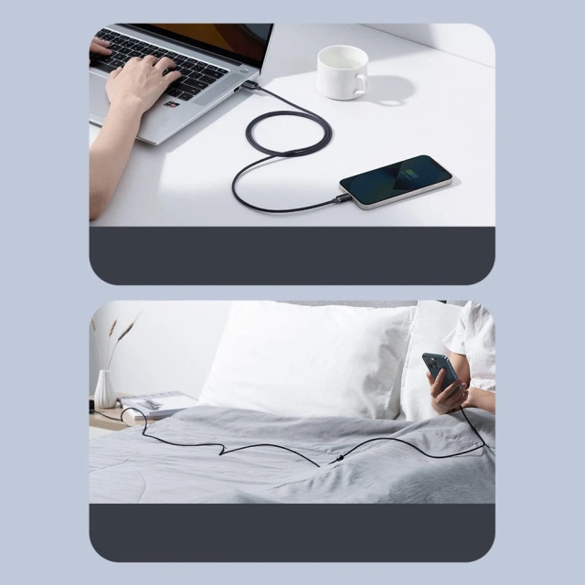 Kábel Baseus Crystal Shine Series USB kábel pre rýchle nabíjanie a prenos dát USB Typ A - Lightning 2.4A 2m modrý (CAJY000103)