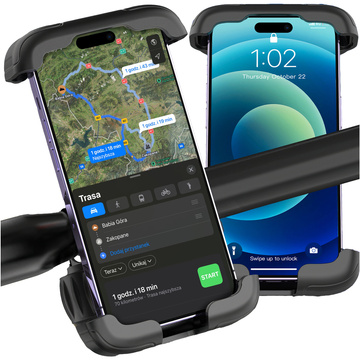 Držák telefonu na kolo 4,7-6,8" pro telefon Řídítka na kolo pro kolo Motocykl Nastavitelná Alogy Sport Černá