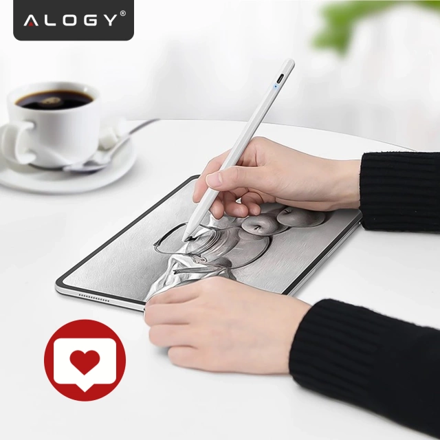 Alogy Magnetischer Stylus-Stift, Notiz- und Skizzenstift für Apple iPad Pro/Air/Mini, Weiß