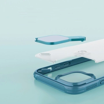 Nillkin Cyclops Case Strapazierfähige Hülle mit Kameraabdeckung und faltbarem Ständer für iPhone 13 Pro Max in Schwarz