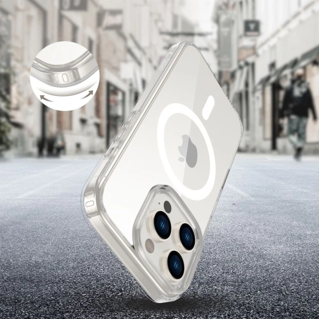 Kryt Etui Tech-Protect Flexair Hybrid MagSafe pre iPhone 16 Pro, priehľadný