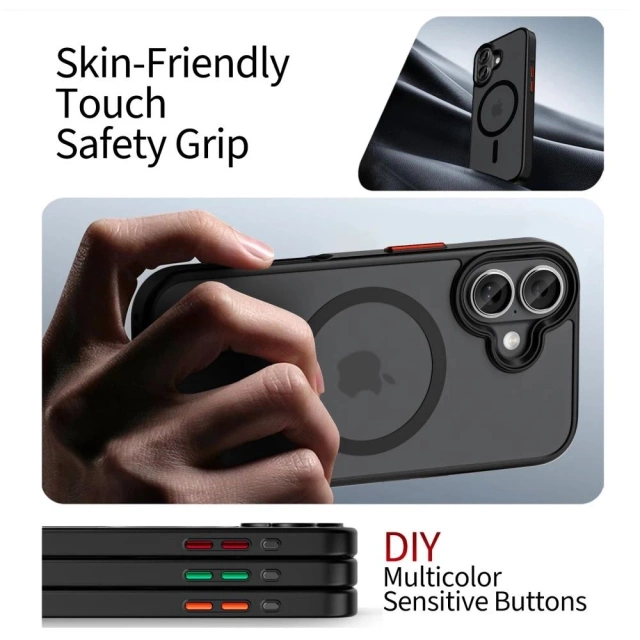 Etui Tech-Protect MagMat XT 4-set MagSafe do iPhone 17, czarny mat