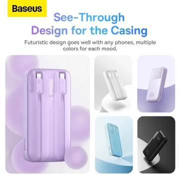 Baseus Comet Series powerbank with display 20000mAh 22.5W - білий кабель USB-A / USB-C
