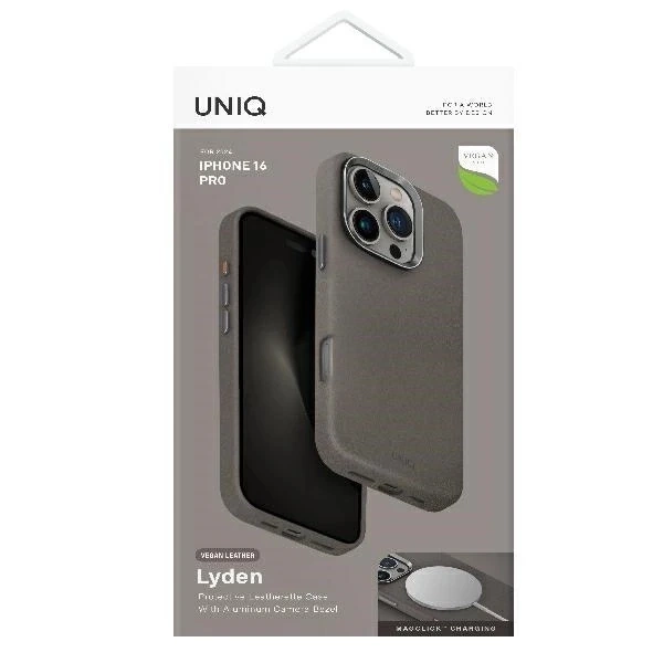 Etui do iPhone 16 Pro UNIQ Lyden MagSafe Skórzane Szare