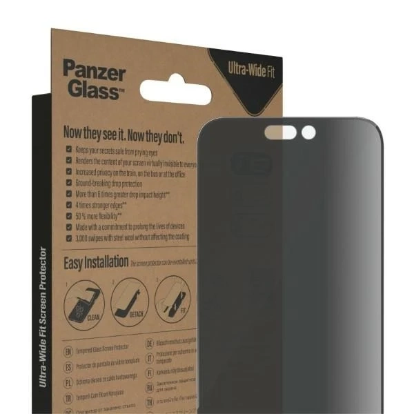 Szkło PanzerGlass Ultra-Wide Fit для iPhone 14 Pro Max 6,7" Privacy Screen Protection Antibacterial P2774