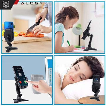 Stojan na telefón Stojan na stôl Stolný stojan Nastaviteľný 360 stolový statív 4-7" Alogy Black