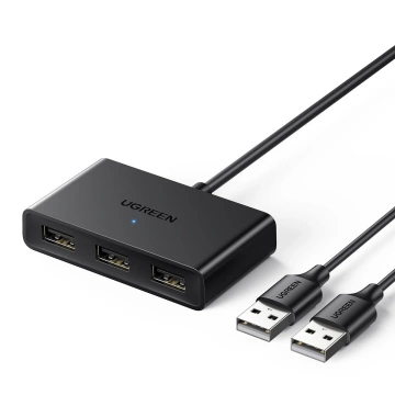 Перехідник Ugreen Switch box USB 2 входи - 3 виходи чорний (CM409)
