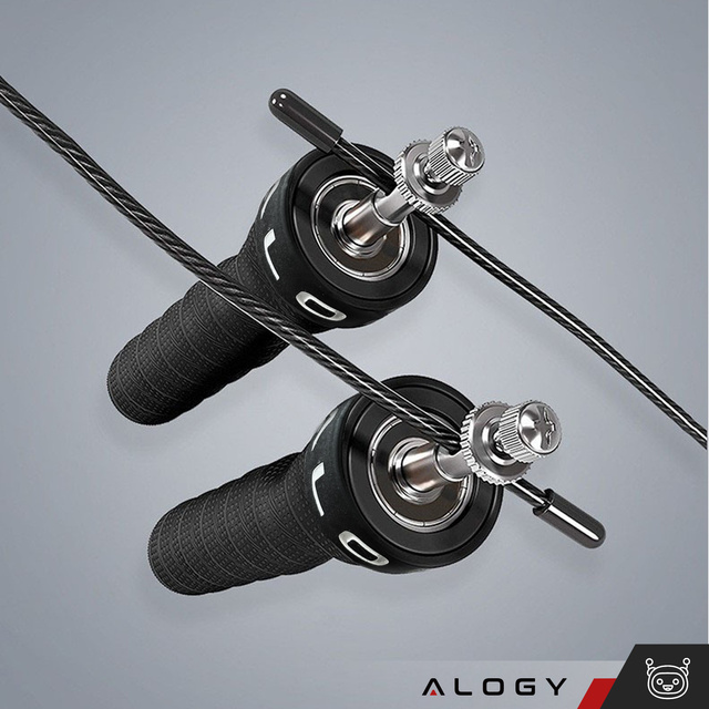 Adjustable boxing rope Crossfit Fitness Alogy Sport with replaceable links 300cm bearings comfortable Black