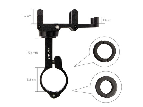 Motorcycle bike holder GUB Plus 6 for smartphone aluminum black
