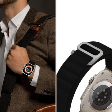 Nylonové profesionální jablečné hodinky 4/5/6/7/8/se/ultra (42/44/45/49 mm) černé
