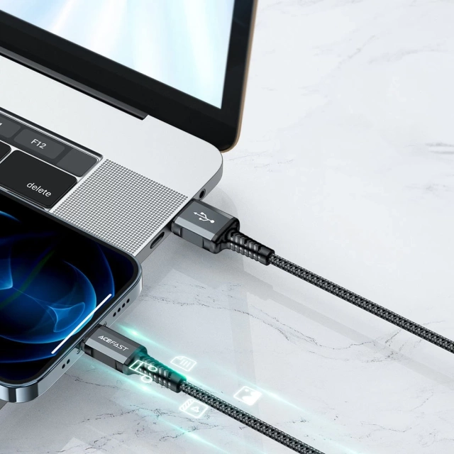 Acefast кабель MFI USB - Lightning 1,2m, 2,4A czarny (C1-02 black)