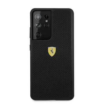Etui für das Telefon Ferrari Hardcase für das Samsung Galaxy S21 Ultra czarny/black hardcase On Track Perforated