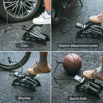 Rockbros 42430001001 foot pump with display - black