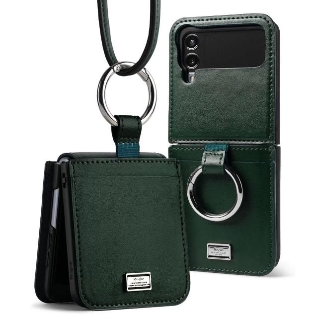 Ringke signature folio galaxy z flip 4 dark green