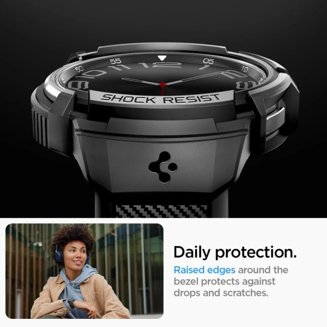 Etui Spigen Rugged Armor „Pro“ pro Samsung Galaxy Watch 6 Classic (47 mm) černá