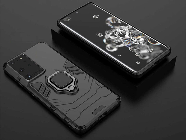 Alogy Stand Ring Armor Hülle für Samsung Galaxy S21 Ultra schwarz