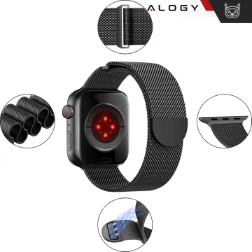 Náramok z alogickej ocele pre Apple Watch 38/40/41 mm z nehrdzavejúcej ocele čiernej farby