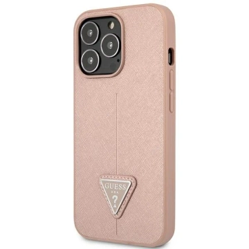 Guess GUHCP14XPSATLP Hülle für Apple iPhone 14 Pro Max 6,7" rosa/rosa Hardcase SaffianoTriangle Logo