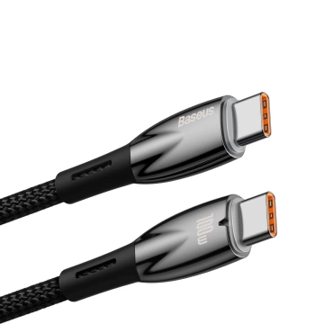 Rýchlonabíjací kábel Baseus Glimmer Series USB-C 480 Mb/s PD 100 W 1 m čierny