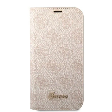 Puzdro Guess GUBKP14SHG4SHP pre Apple iPhone 14 6,1" ružová/ružová kniha 4G Vintage Gold Logo