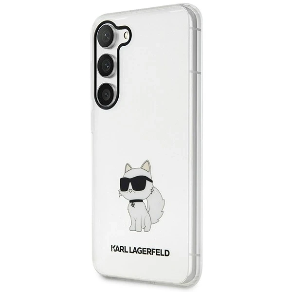 Protective phone case Karl Lagerfeld KLHCS23MHNCHTCT for Samsung Galaxy S23 Plus S916 transparent hardcase Ikonik Choupette
