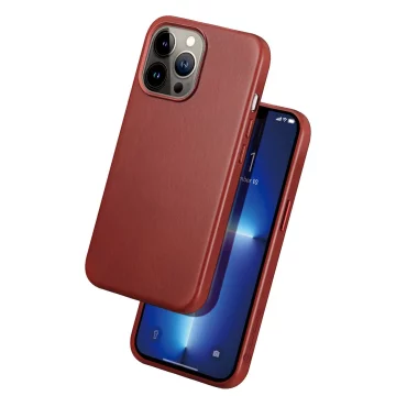 Чохол Dux Ducis Naples для iPhone 13 Pro Max leather cover (сумісний з MagSafe) червоний