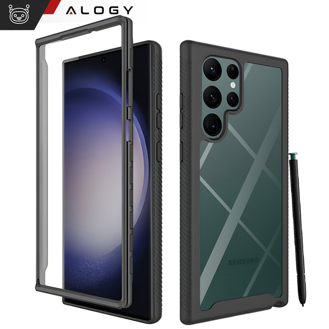 Puzdro pre Samsung Galaxy S24 Ultra Armored Cover Hydrogel Screen Film Case 360 Defense Pro Black