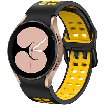 Alogy Soft Band Sport Strap Smartwatch Rubber for Samsung Galaxy Watch 4/5 40/42/44/45mm Black & Yellow