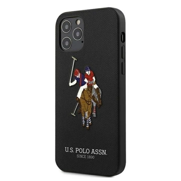 Pouzdro na telefon US Polo Embroidery Collection iPhone 12/12 Pro 6,1". černá/černá