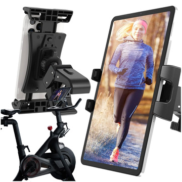 Držák na tablet 4,7"-12,9" na hrazdu, stativ, řídítka na trenažér, stacionární kolo, běžecký pás, stojan na opěrku hlavy Alogy černá