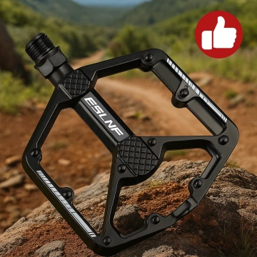 Педалі для велосипеда MTB з алюмінієвої платформи, комплект з 2 шт., алюміній чорного кольору