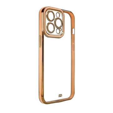 Módní pouzdro pro iPhone 13 Pro Gold Frame Gel Cover Gold