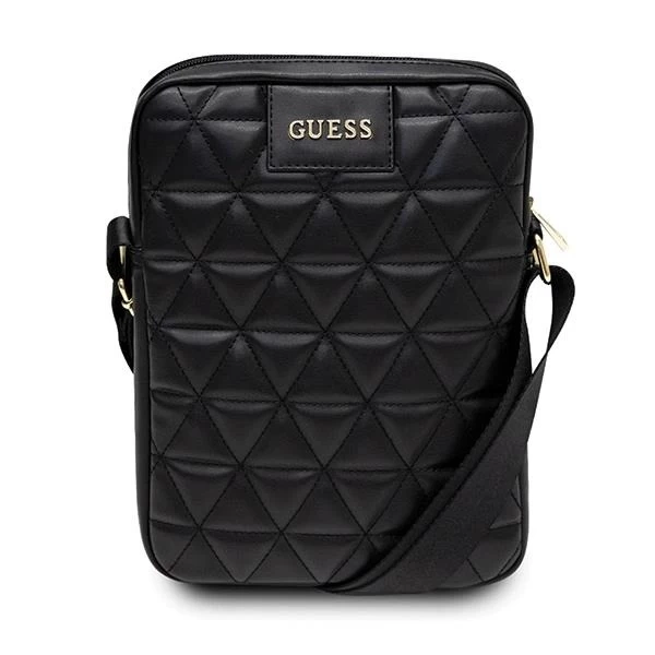 Guess Torba GUTB10QLBK 10" czarna/čierna prešívaná taška na tablet
