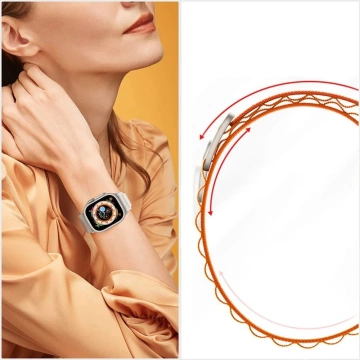 NYLON PRO APPLE WATCH 4 / 5 / 6 / 7 / 8 / SE / ULTRA (42 / 44 / 45 / 49 MM) BLACK / ORANGE